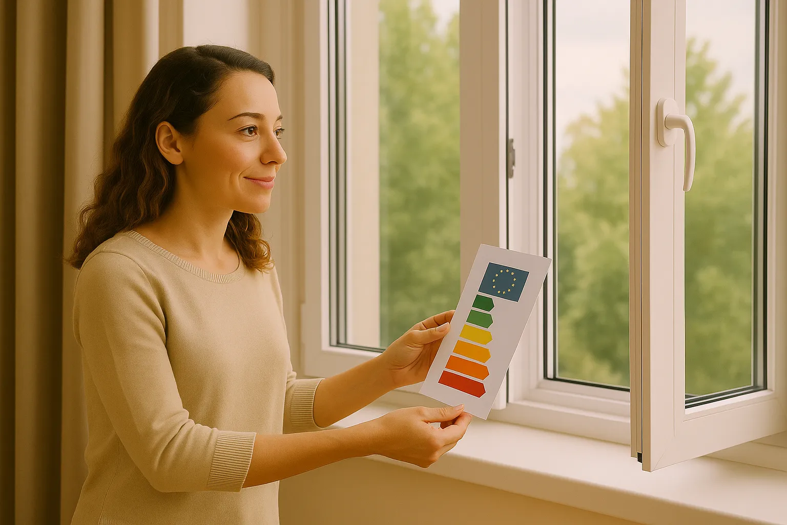 Ventanas abiertas en hogar con ventilación natural