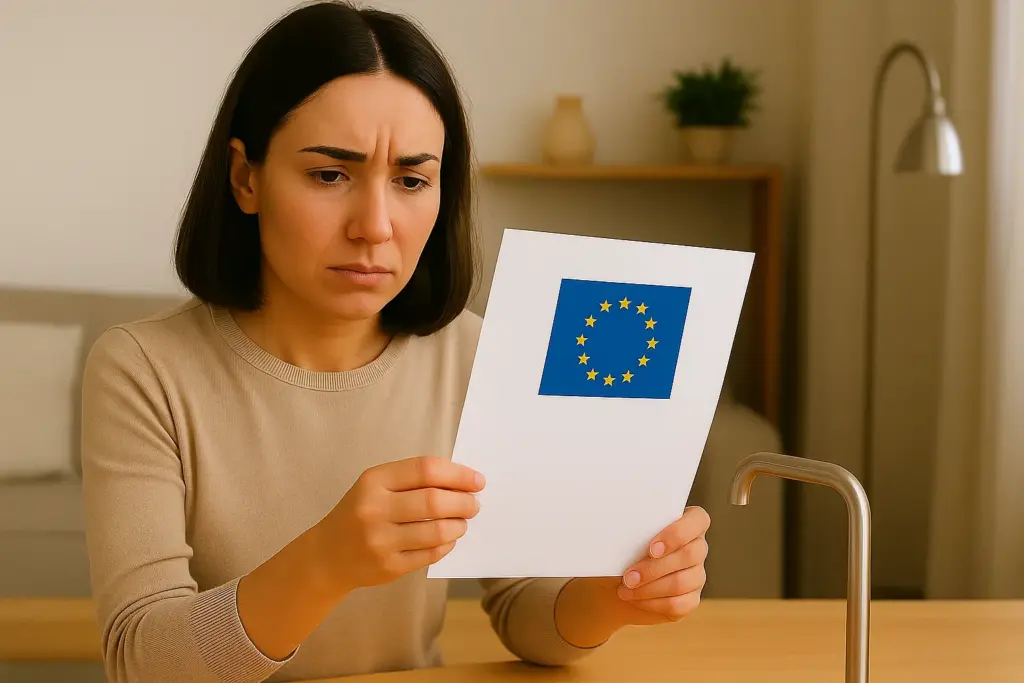 Mujer revisando normativa europea de eficiencia energéticaen la UE